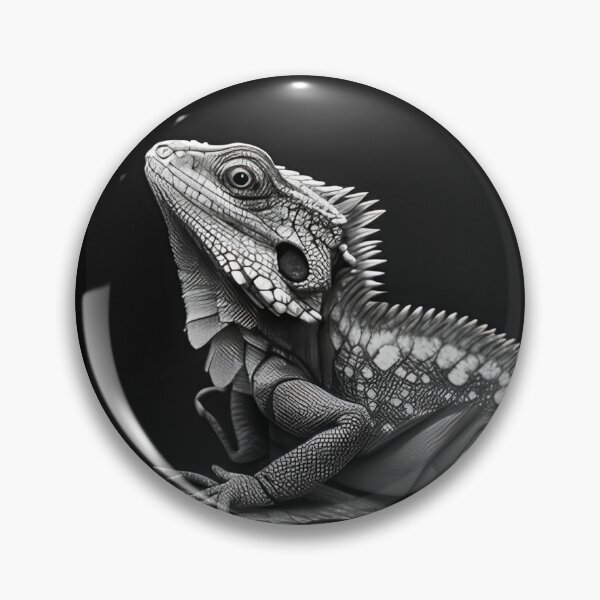 Item preview, Black and white Iguana drawing designed and sold by Pencil-Art.