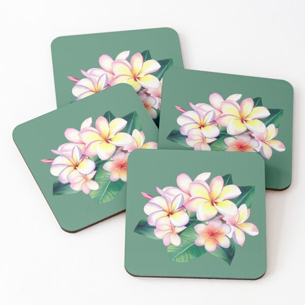 Item preview, precious plumeria watercolor designed and sold by tropi-cat.