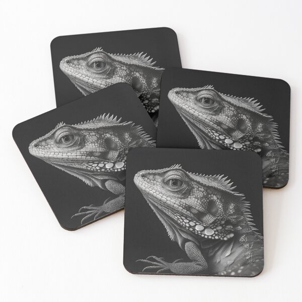 Item preview, Black and white Iguana drawing designed and sold by Pencil-Art.