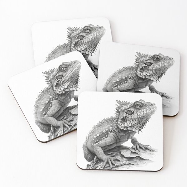 Item preview, Black and white Iguana drawing designed and sold by Pencil-Art.