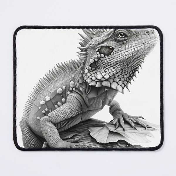Item preview, Black and white Iguana drawing designed and sold by Pencil-Art.