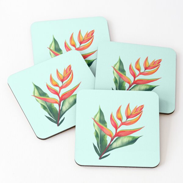 Item preview, hypnotic heliconia watercolor designed and sold by tropi-cat.