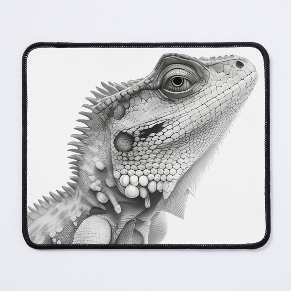 Item preview, Black and white Iguana drawing designed and sold by Pencil-Art.
