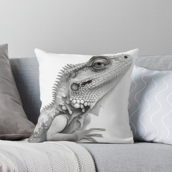 Item preview, Black and white Iguana drawing designed and sold by Pencil-Art.