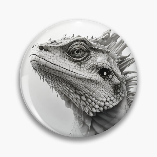 Item preview, Black and white Iguana drawing designed and sold by Pencil-Art.