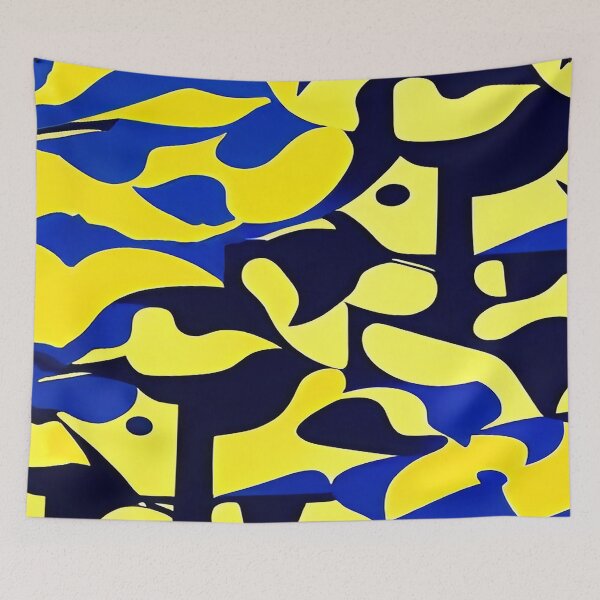 Item preview, Prehistoric Monster in Geometric Shades of Navy Blue designed and sold by deniselynnimage.