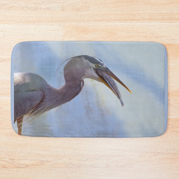 Item preview, Great Blue Heron swallowing a fish designed and sold by Zina Stromberg.