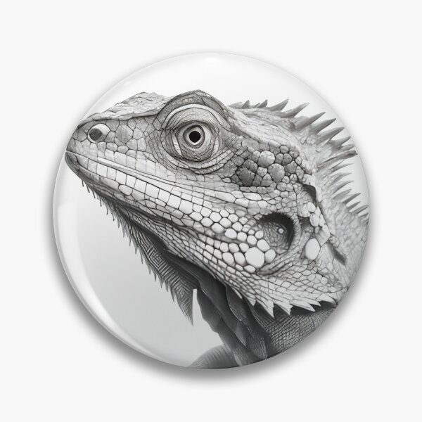 Item preview, Black and white Iguana drawing designed and sold by Pencil-Art.