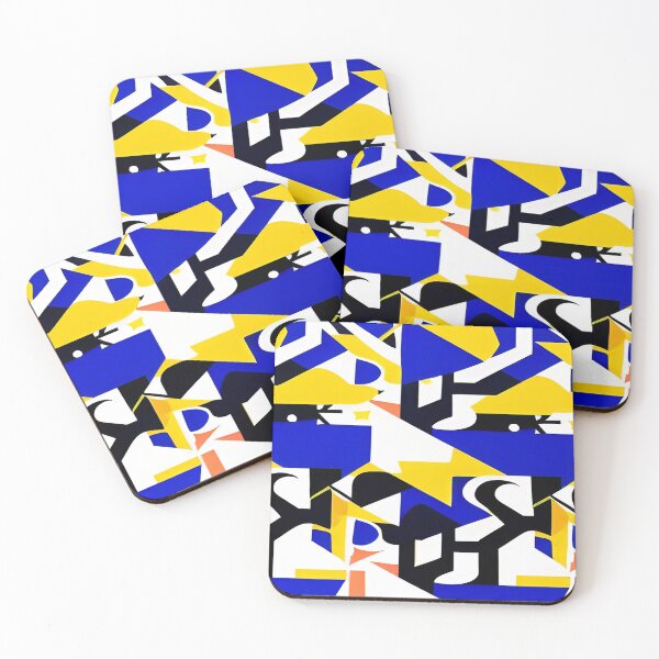 Item preview, Geometric Triangular Black Yellow Blue Abstract designed and sold by deniselynnimage.