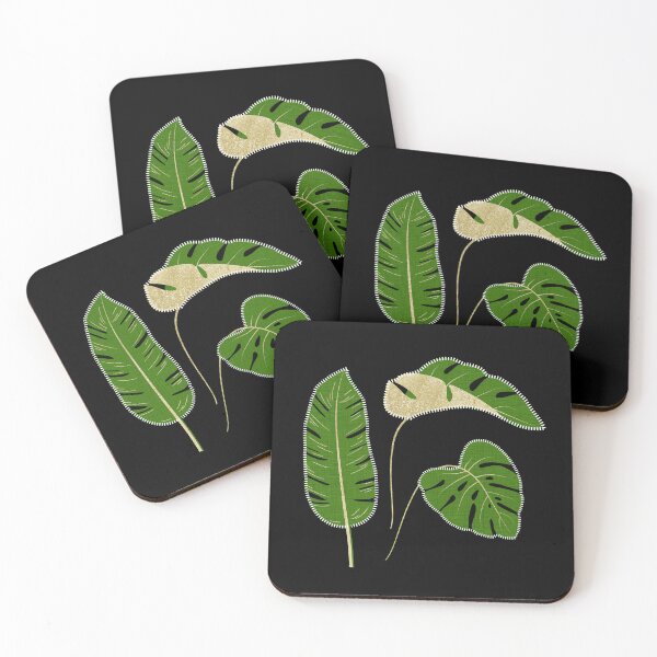 Item preview, Minimalist Tropical Leaf Design with Natural Green Fabric Texture and Gold Accents designed and sold by anisgott.