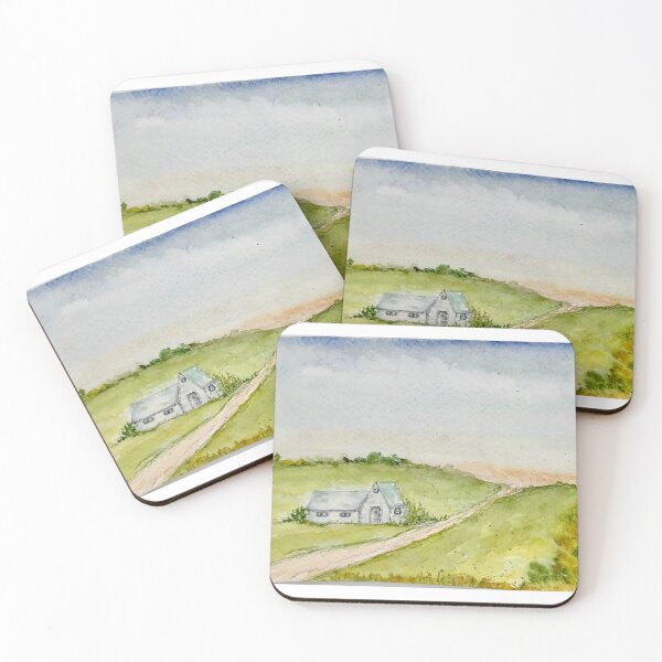 Item preview, Farmhouse on a hill designed and sold by watercolorsLiz.