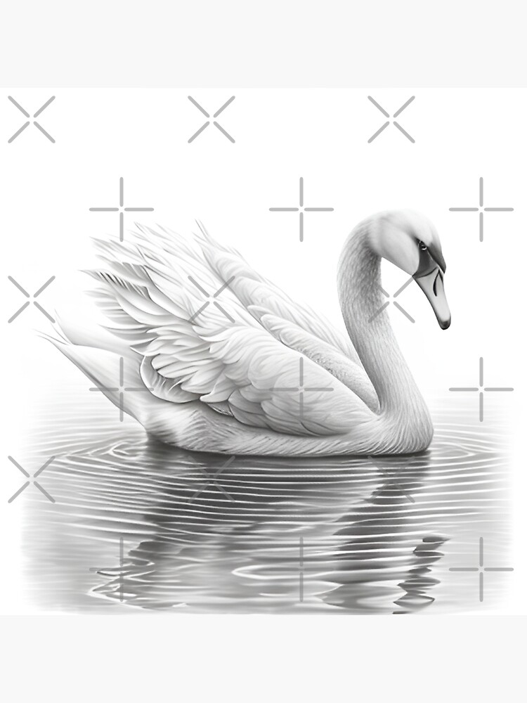 Sketch a beautiful swan with wings Royalty Free Vector Image