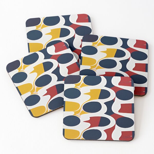 Item preview, Oblong Oval Abstract Shapes in Marigold and Maroon  designed and sold by deniselynnimage.