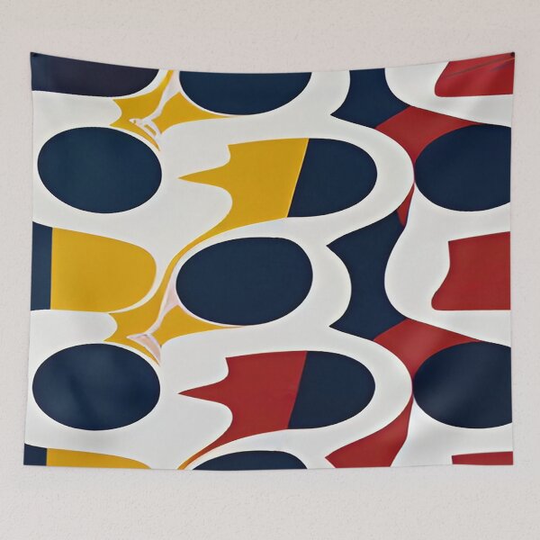 Item preview, Oblong Oval Abstract Shapes in Marigold and Maroon  designed and sold by deniselynnimage.