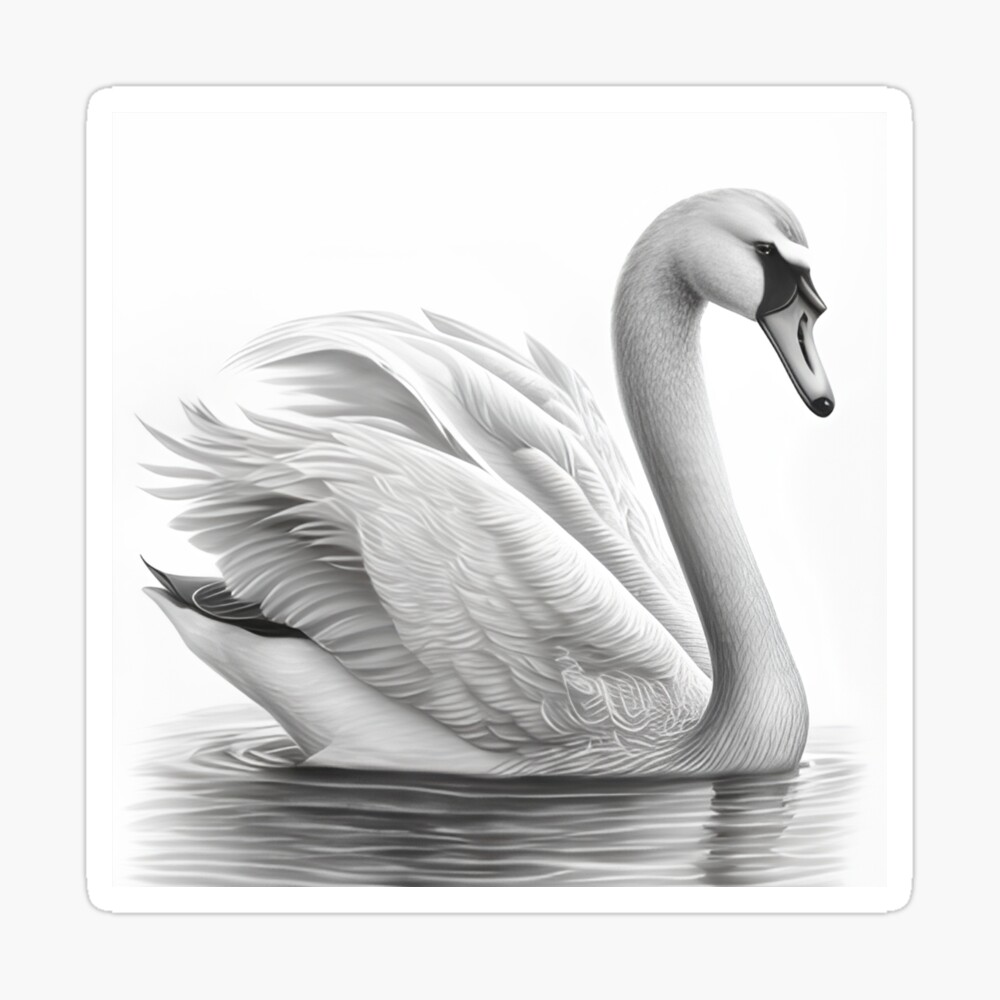 Premium Photo | Pencil sketch beautiful swan animal draw AI Generated