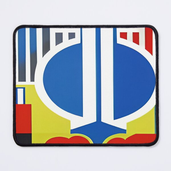 Item preview, Circular Geometric Shapes with Blue and Red Stripes  designed and sold by deniselynnimage.