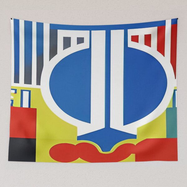 Item preview, Circular Geometric Shapes with Blue and Red Stripes  designed and sold by deniselynnimage.