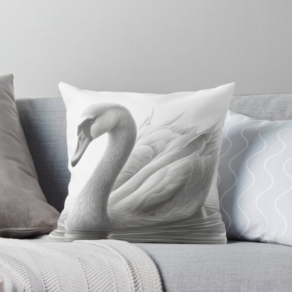 Item preview, Black and white Swan drawing designed and sold by Pencil-Art.