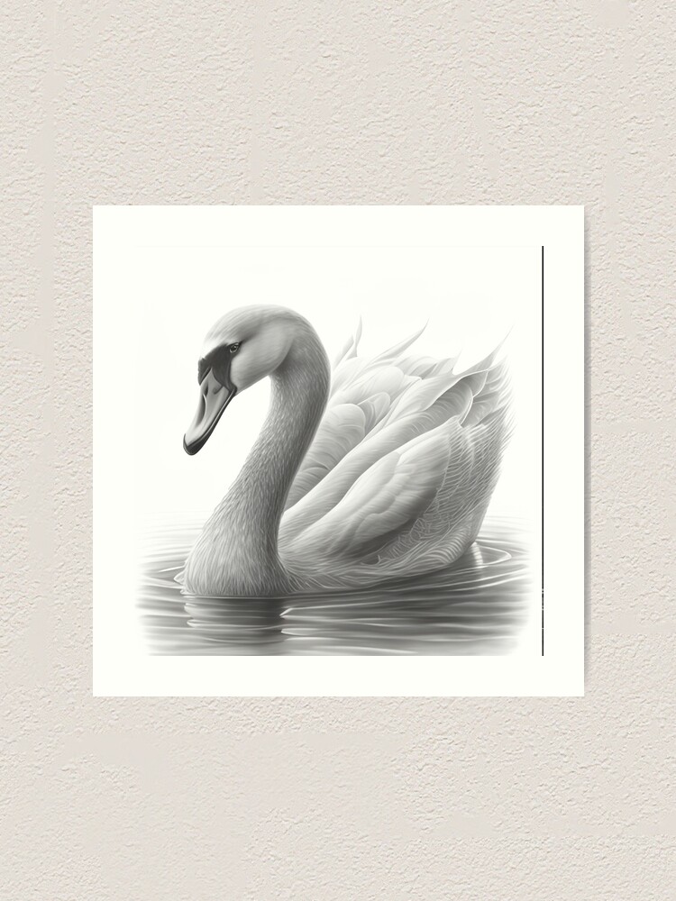Two swans sketch hand drawn Royalty Free Vector Image