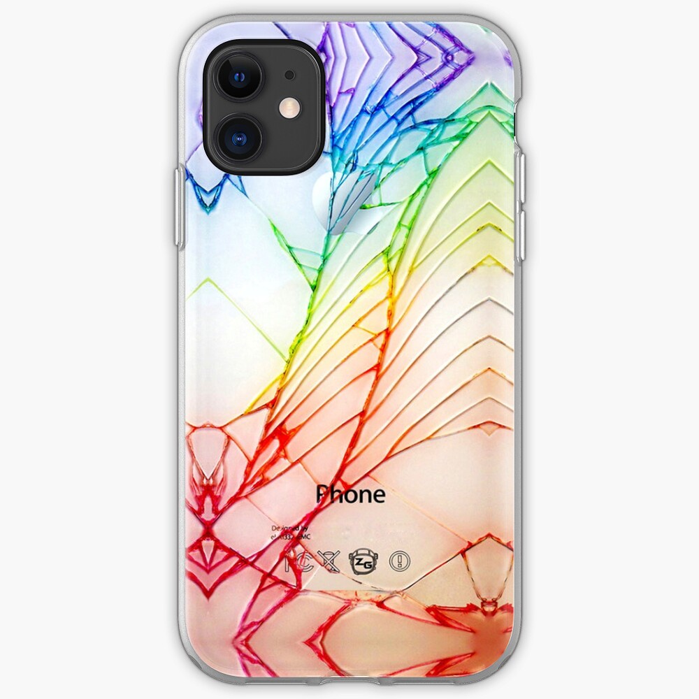 "Broken Damaged Cracked out back White iphone Photograph" iPhone Case