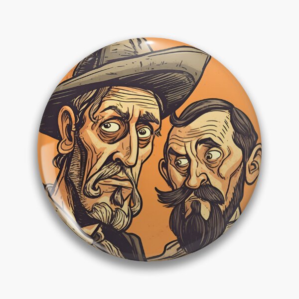 Item preview, Don Quixote and Sancho Panza Cartoony Sticker designed and sold by The-AI-Artisan.