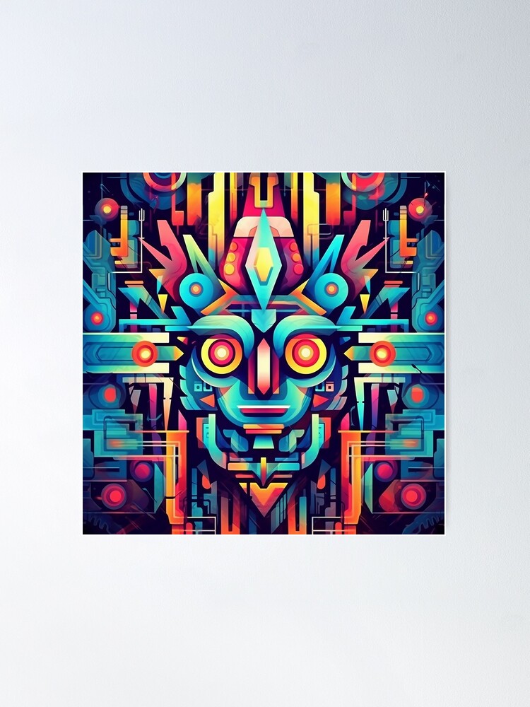 Abstract Graffiti Mecha Aztec