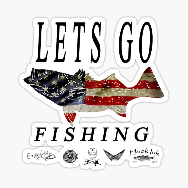 Lets Go Fishing Stickers for Sale, Free US Shipping