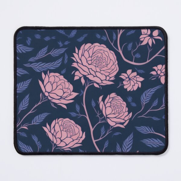 Item preview, Rosa rosa // Fondo azul púrpura con flores rosas designed and sold by MiniArtworks.