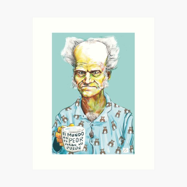 Vista previa del artículo con la obra «Arthur Schopenhauer en pijama», diseñado y vendido por Graficticia.