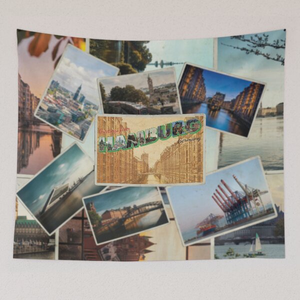 Item preview, Greetings from Hamburg in Germany vintage style retro souvenir designed and sold by DeveloperProp0.
