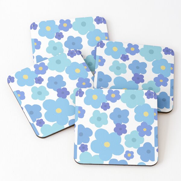 Item preview, Cute Retro Blue Flower Print Pattern designed and sold by MagicallyStagey.