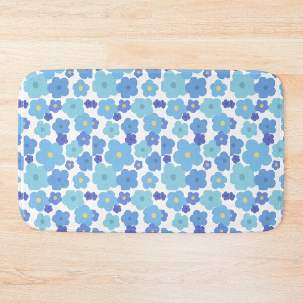 Item preview, Cute Retro Blue Flower Print Pattern designed and sold by MagicallyStagey.