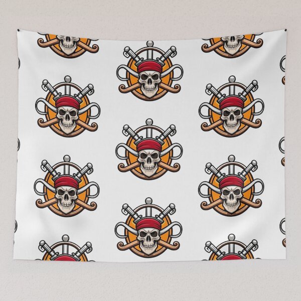 Item preview, A skull with a pirate hat and two crossed swords designed and sold by Hillol Bora.