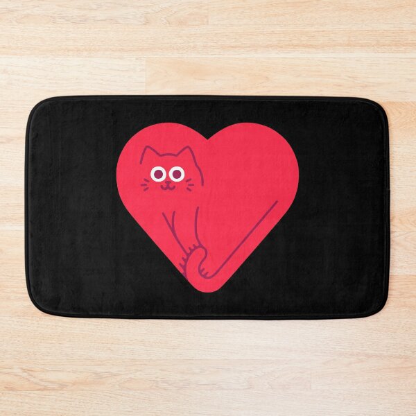 sneaky cat Bath Mat for Sale by lauragraves