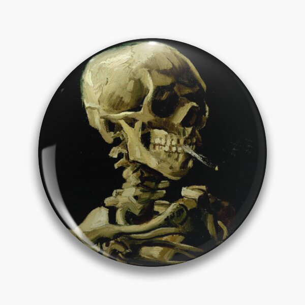 Artikel-Vorschau von „Schädel eines Skeletts mit brennender Zigarette“ | Van Gogh Halloween-Kunst für Erwachsene, designt und verkauft von Gascondi.