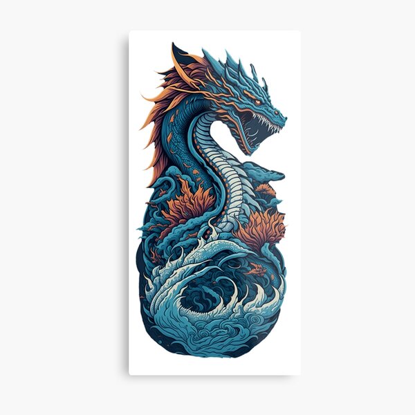 Japanese Dragon Tattoo Metal Prints for Sale  Redbubble
