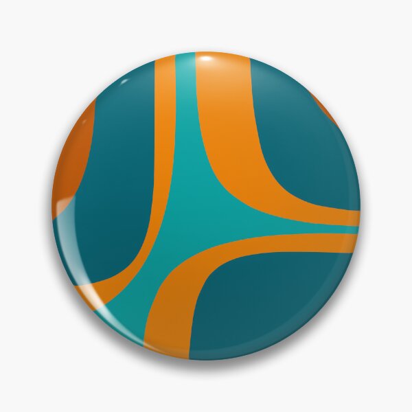 Item preview, Retro Groove Abstract Pattern Turquoise Blue Orange designed and sold by kierkegaard.