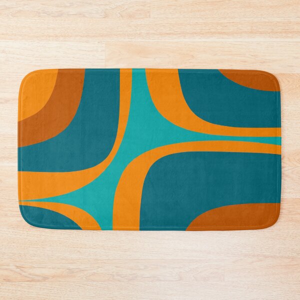 Item preview, Retro Groove Abstract Pattern Turquoise Blue Orange designed and sold by kierkegaard.