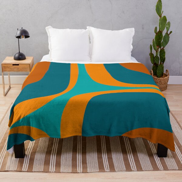 Item preview, Retro Groove Abstract Pattern Turquoise Blue Orange designed and sold by kierkegaard.