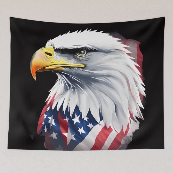 Item preview, 4th of July portrait of an eagle against the background of the flag designed and sold by jkrphoto.