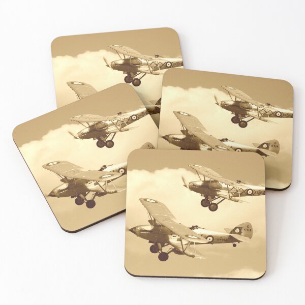 Item preview, Hawker Hind and Hawker Demon flying in formation, sepia-toned version designed and sold by MartinPhotos.