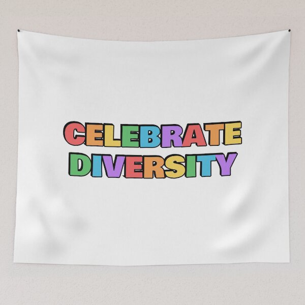Item preview, CELEBRATE DIVERSITY colorful rainbow colors designed and sold by Inspirationmotivation.