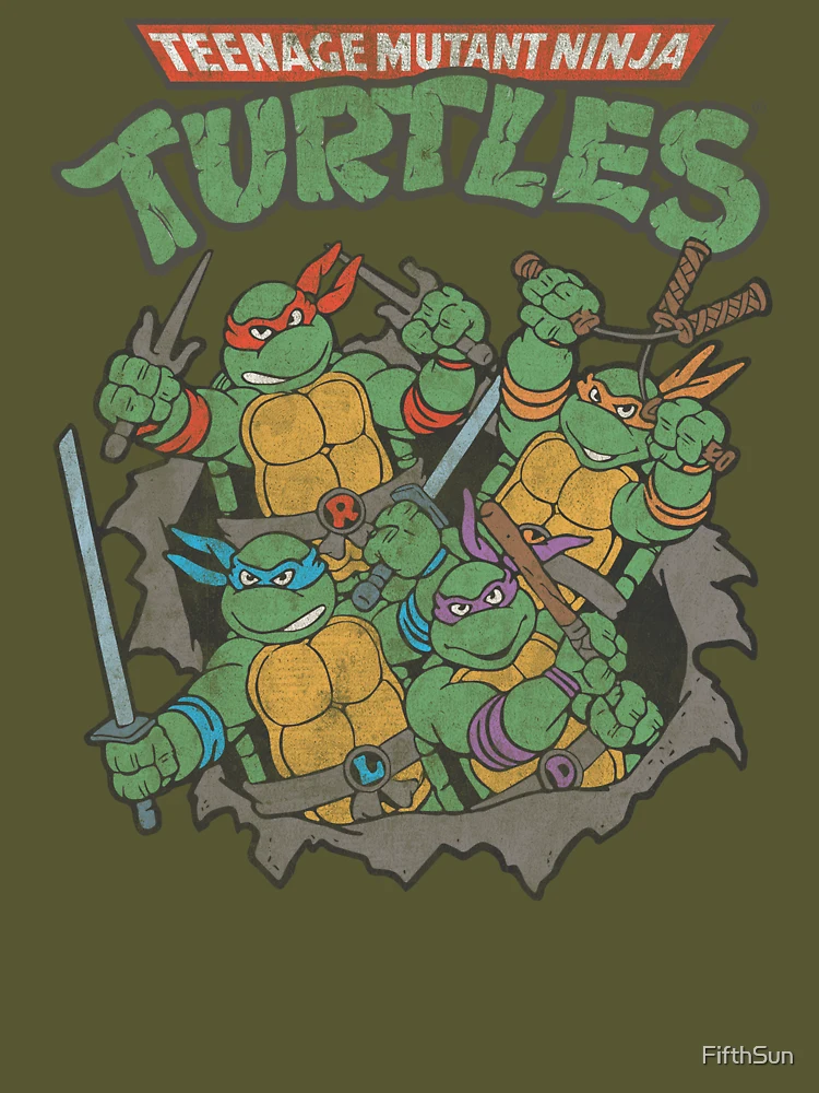 Teenage Mutant Ninja Turtles Vintage Cartoon Group Shot Essential