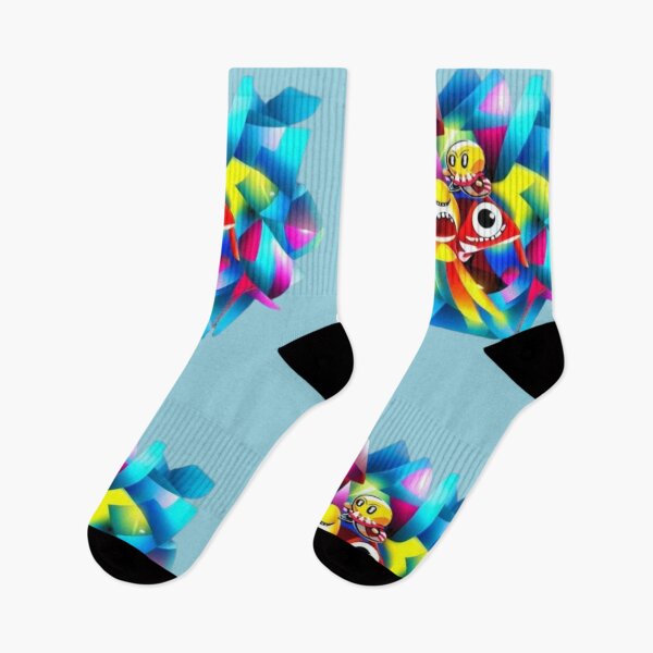 Item preview, abstract drawing monster heads among colorful ribbons designed and sold by JaroDesign2023.