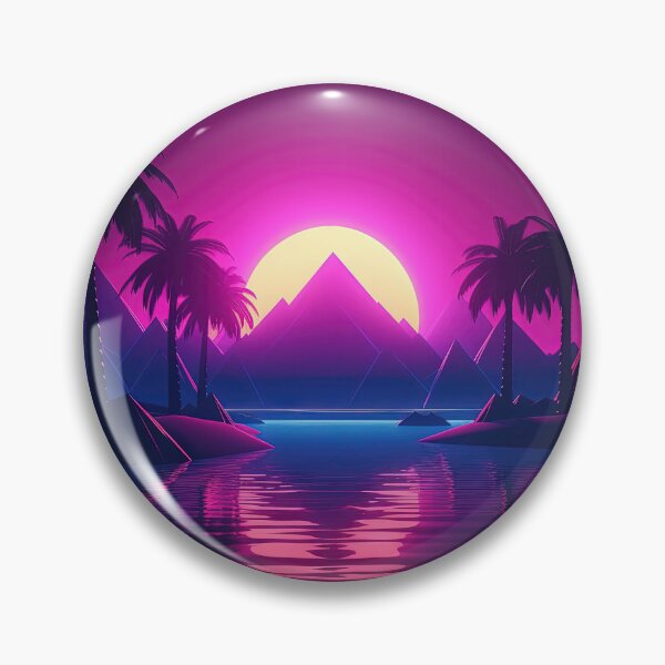 Item preview, Cyber Oasis: Vibrant Synthwave Vibes on the Island designed and sold by Mullet Monkey.