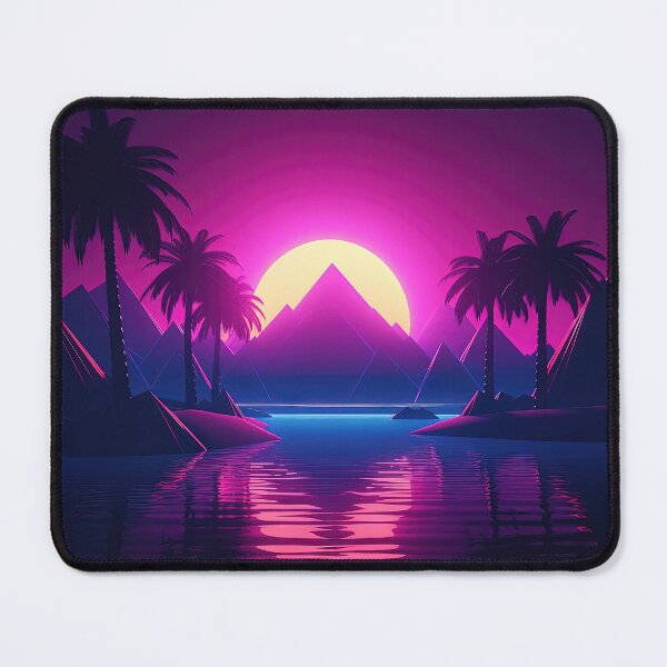 Item preview, Cyber Oasis: Vibrant Synthwave Vibes on the Island designed and sold by Mullet Monkey.