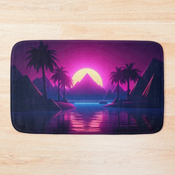 Item preview, Cyber Oasis: Vibrant Synthwave Vibes on the Island designed and sold by Mullet Monkey.