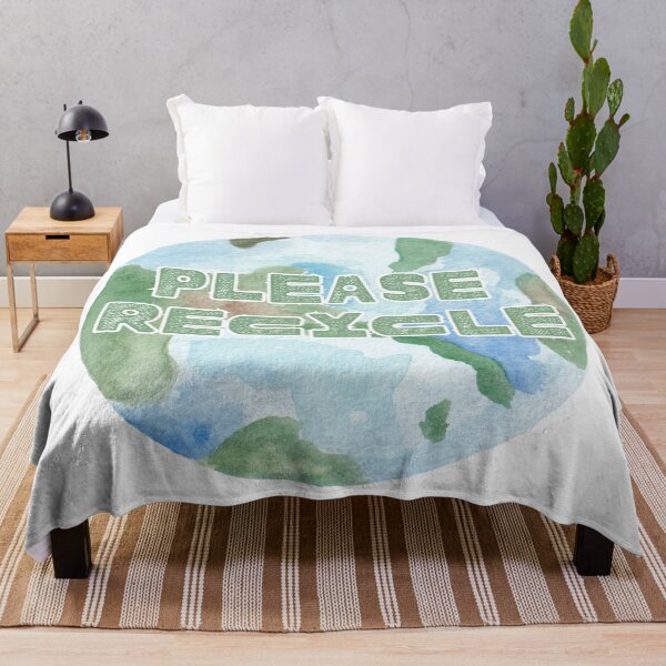 Item preview, Please Recycle Watercolor Planet Earth designed and sold by CoralCactusArt.