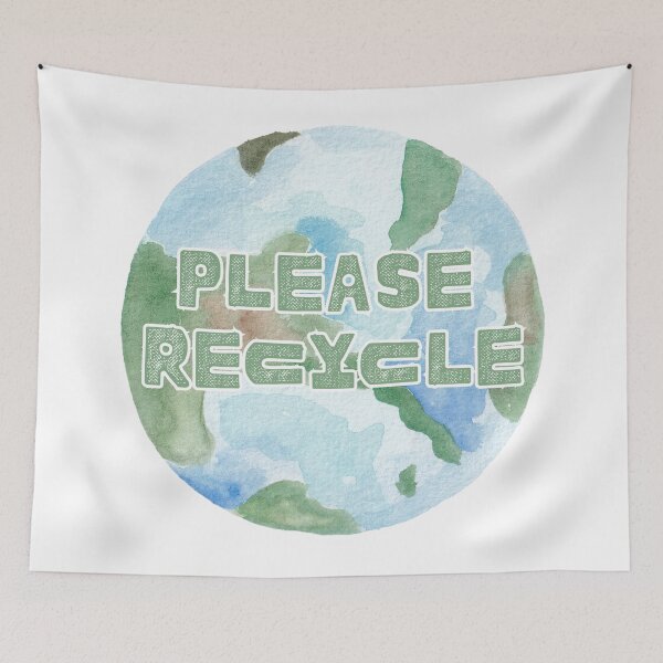 Item preview, Please Recycle Watercolor Planet Earth designed and sold by CoralCactusArt.