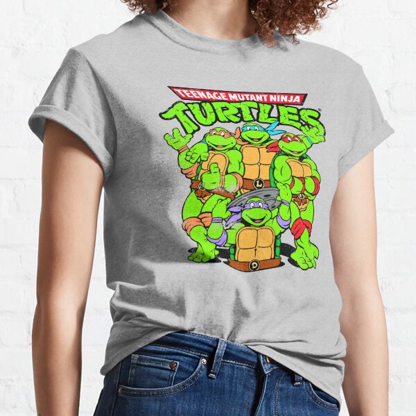 Teenage Mutant Ninja Turtles TMNT Holiday From Our Sewer to Yours Women's  Green Heather Crew Neck Short Sleeve Tee-Small